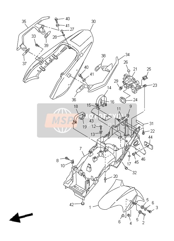 Yamaha FZS1000-S FAZER 2004 Fender for a 2004 Yamaha FZS1000-S FAZER