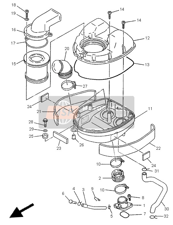 Yamaha TDM850 1996 Intake for a 1996 Yamaha TDM850