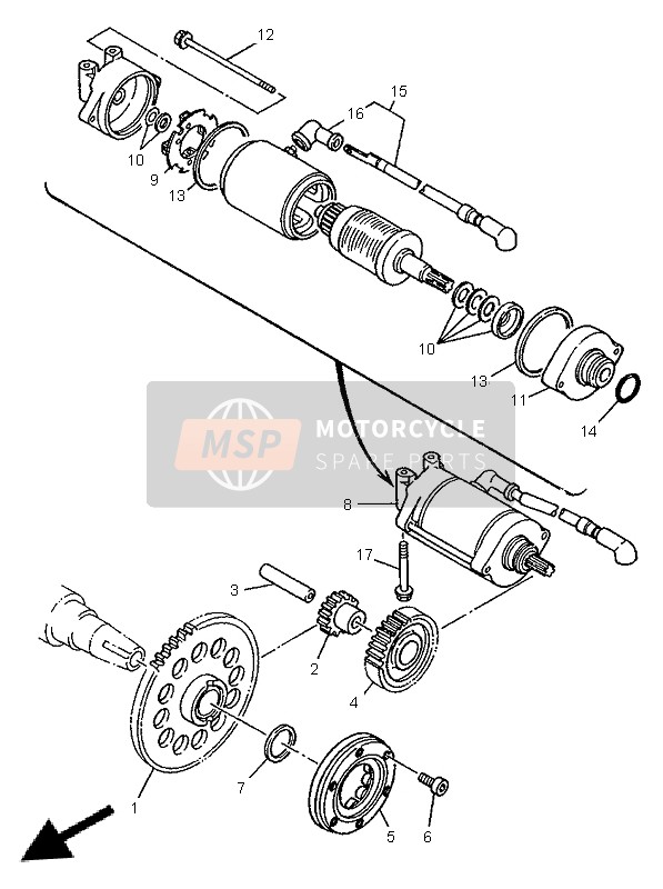 Yamaha TDM850 1996 Starter Clutch for a 1996 Yamaha TDM850