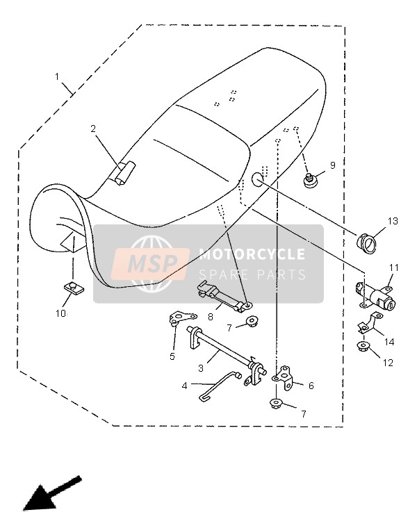 Yamaha TDM850 1996 Asiento para un 1996 Yamaha TDM850