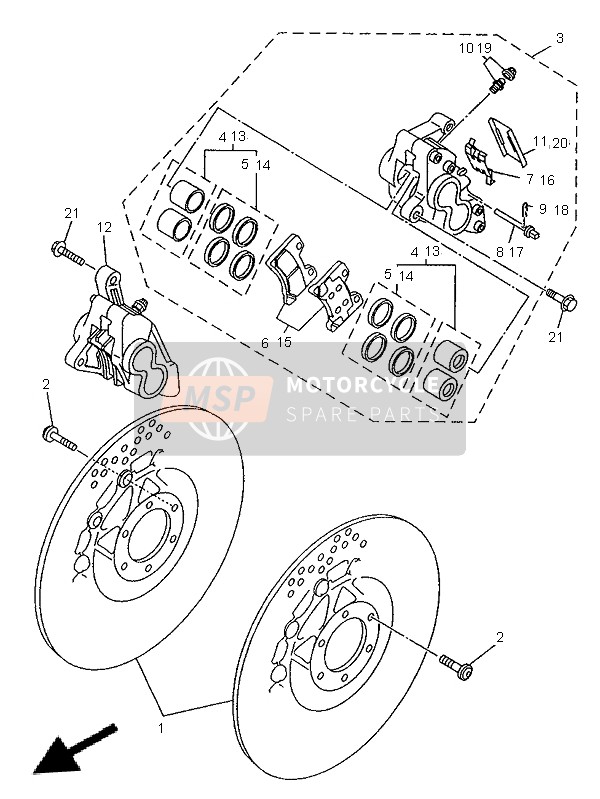 Yamaha TDM850 1996 Front Brake Caliper for a 1996 Yamaha TDM850