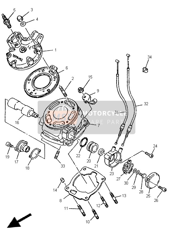 Yamaha TDR125 1996 Cylinder for a 1996 Yamaha TDR125