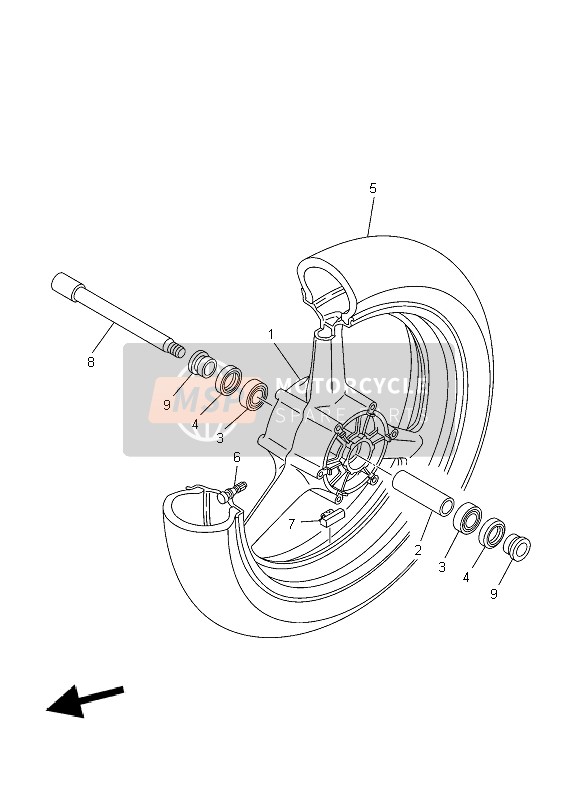 Yamaha TDM900 2004 Ruota anteriore per un 2004 Yamaha TDM900