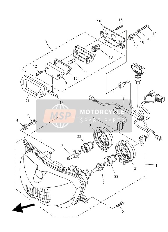 Yamaha TDM900 2004 Phare pour un 2004 Yamaha TDM900