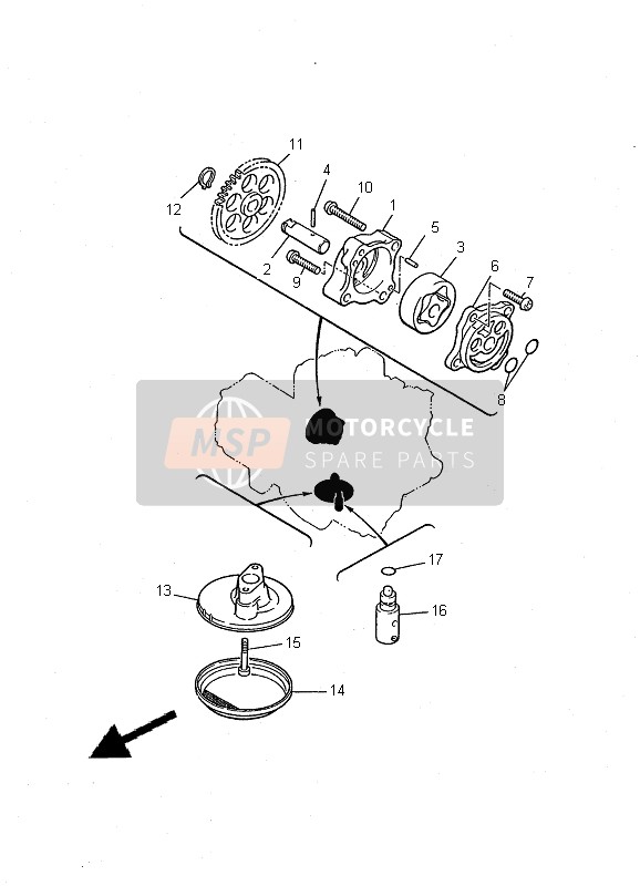 Yamaha XJ600S DIVERSION 2000 Oil Pump for a 2000 Yamaha XJ600S DIVERSION