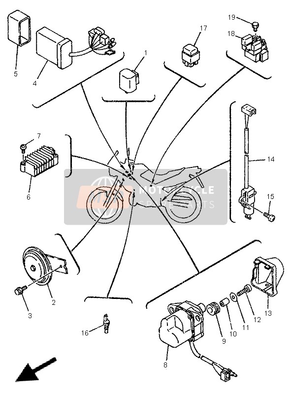 Yamaha TDR125 1996 ELEKTRISCH 2 für ein 1996 Yamaha TDR125