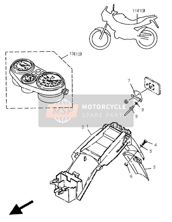 Yamaha TDR125 1996 Châssis alternatif (Ailette) pour un 1996 Yamaha TDR125