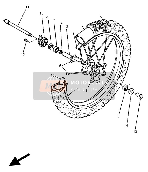 Yamaha TT600E 1996 Front Wheel for a 1996 Yamaha TT600E