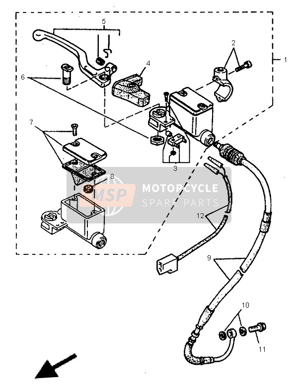 Yamaha TT600E 1996 Front Master Cylinder for a 1996 Yamaha TT600E