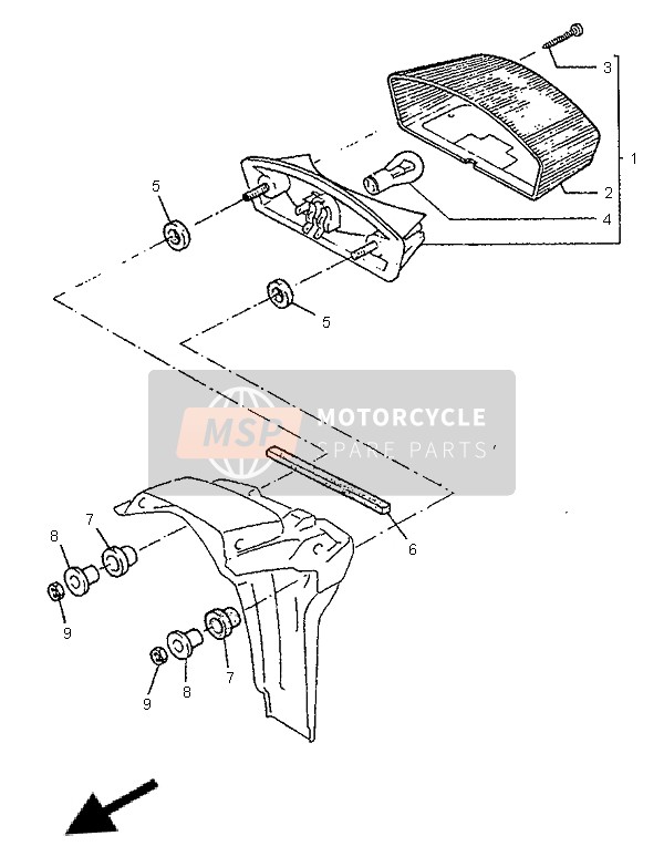 Yamaha TT600E 1996 Fanale Posteriore per un 1996 Yamaha TT600E