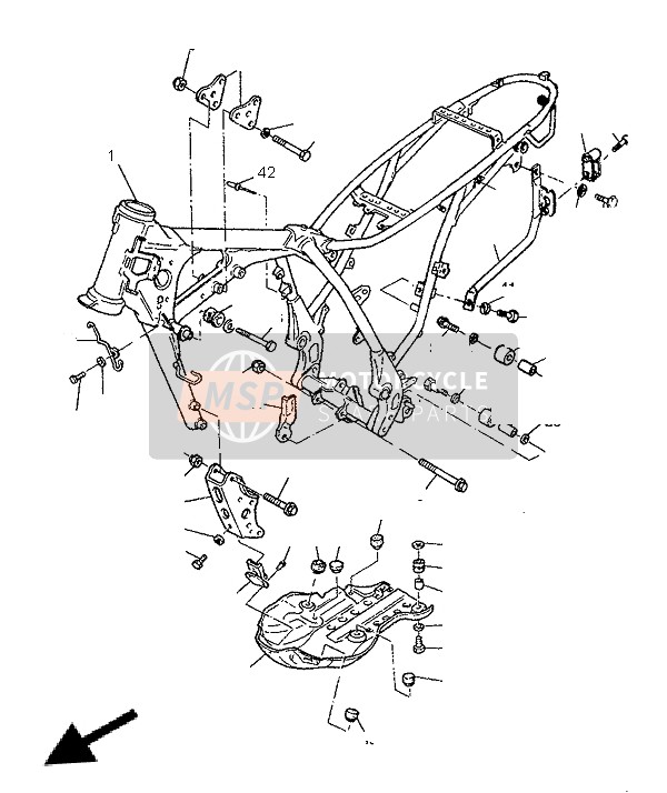 Yamaha TT600E 1996 Alternatief frame voor een 1996 Yamaha TT600E