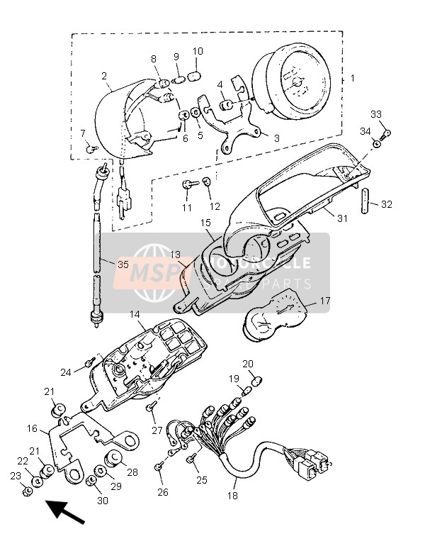 Yamaha V-MAX12 1996 Meter for a 1996 Yamaha V-MAX12