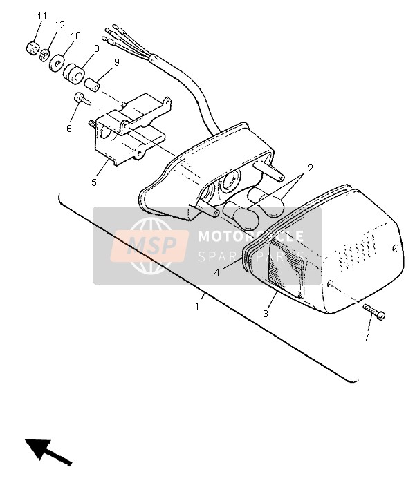 Yamaha V-MAX12 1996 Tail Light for a 1996 Yamaha V-MAX12