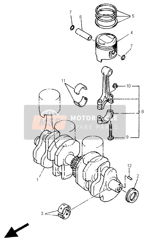 Yamaha XJ600N 1996 Crankshaft & Piston for a 1996 Yamaha XJ600N