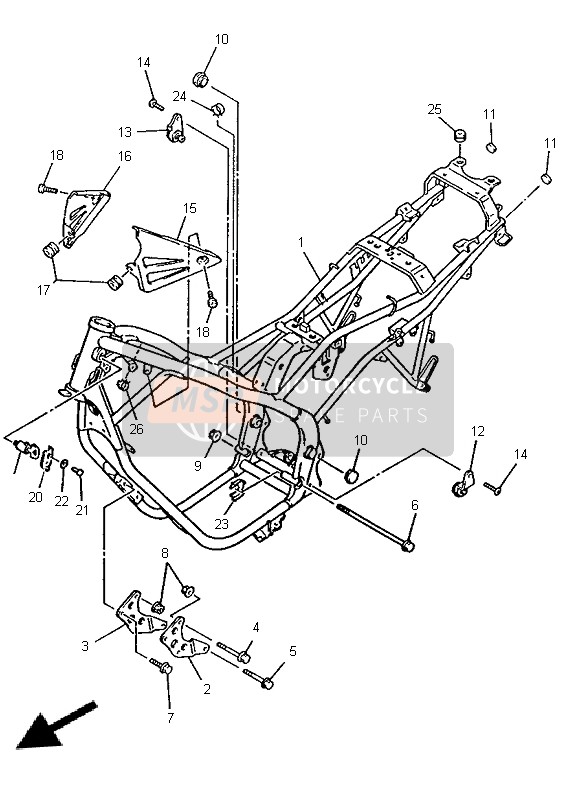 Yamaha XJ600N 1996 Frame voor een 1996 Yamaha XJ600N