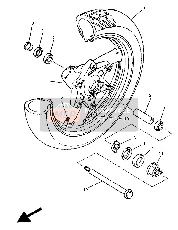 Yamaha XJ600N 1996 Front Wheel for a 1996 Yamaha XJ600N