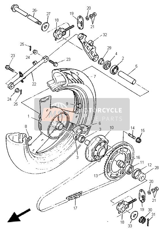 Yamaha XJ600N 1996 Roue arrière pour un 1996 Yamaha XJ600N