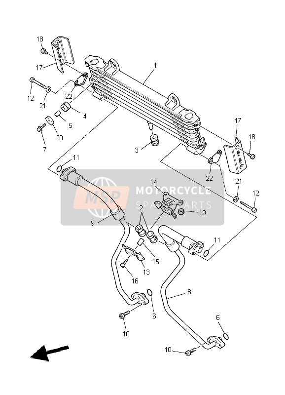 Yamaha XJR1300 2004 Oil Cooler for a 2004 Yamaha XJR1300