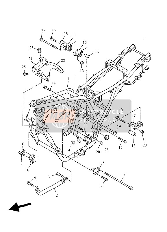 Yamaha XJR1300 2004 Frame for a 2004 Yamaha XJR1300