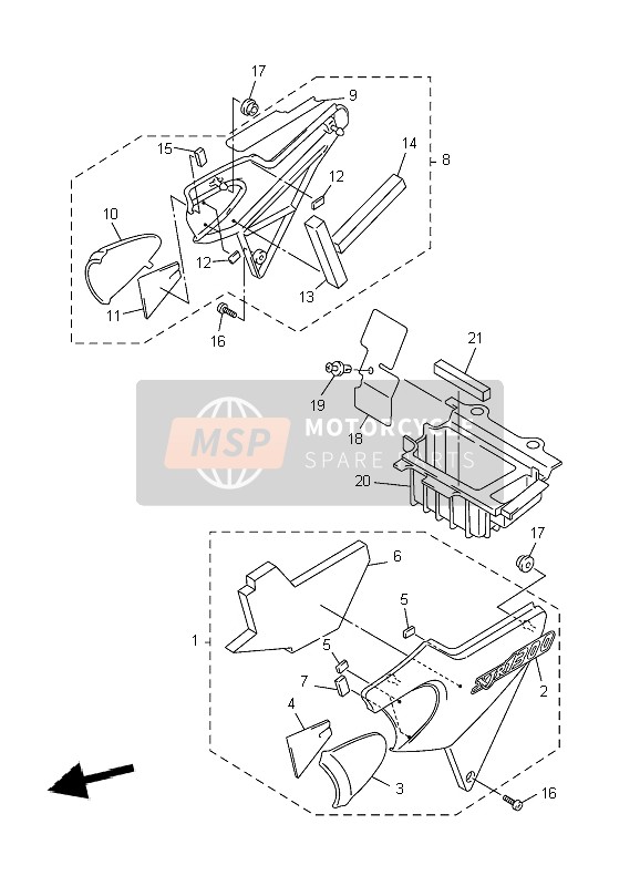 Yamaha XJR1300 2004 Side Cover for a 2004 Yamaha XJR1300