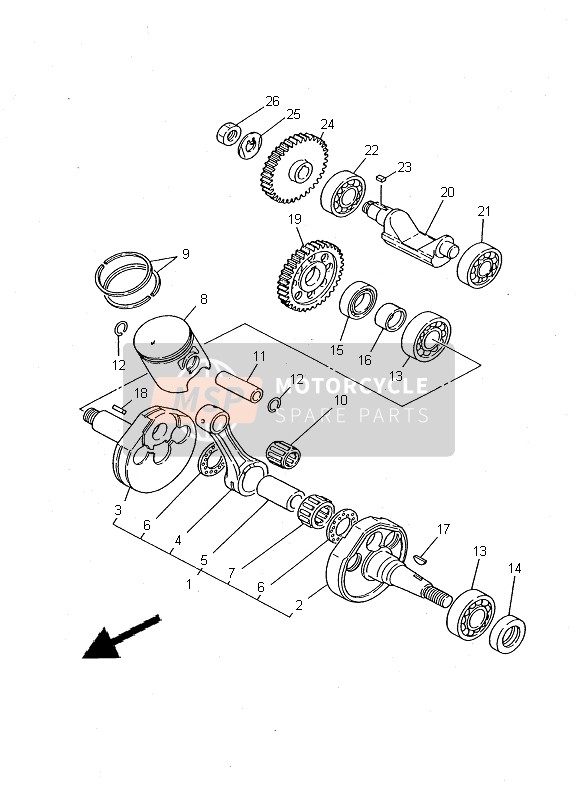 Yamaha DT125R 2000 Crankshaft & Piston for a 2000 Yamaha DT125R