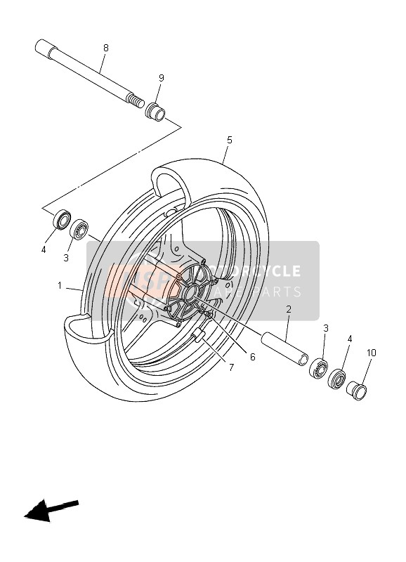 Yamaha XJR1300 2004 Front Wheel for a 2004 Yamaha XJR1300