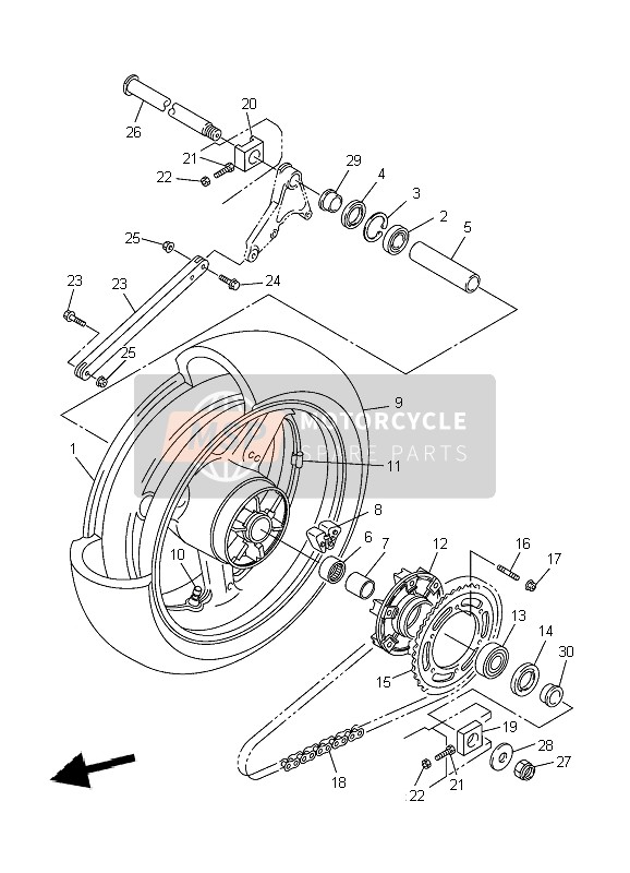 Yamaha XJR1300 2004 Rear Wheel for a 2004 Yamaha XJR1300