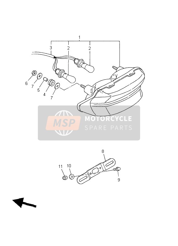 Yamaha XJR1300 2004 RÜCKLICHT für ein 2004 Yamaha XJR1300