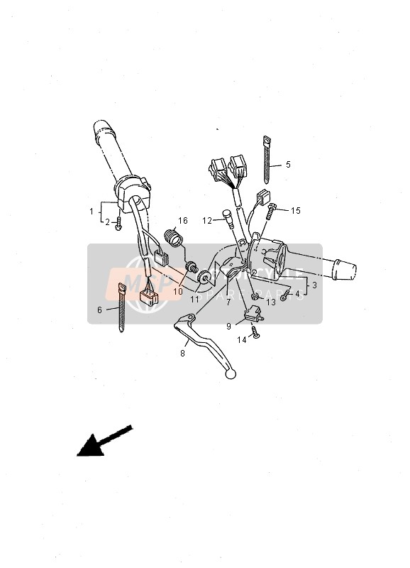 Yamaha XJ600S DIVERSION 2000 HANDSCHALTER & HEBEL für ein 2000 Yamaha XJ600S DIVERSION