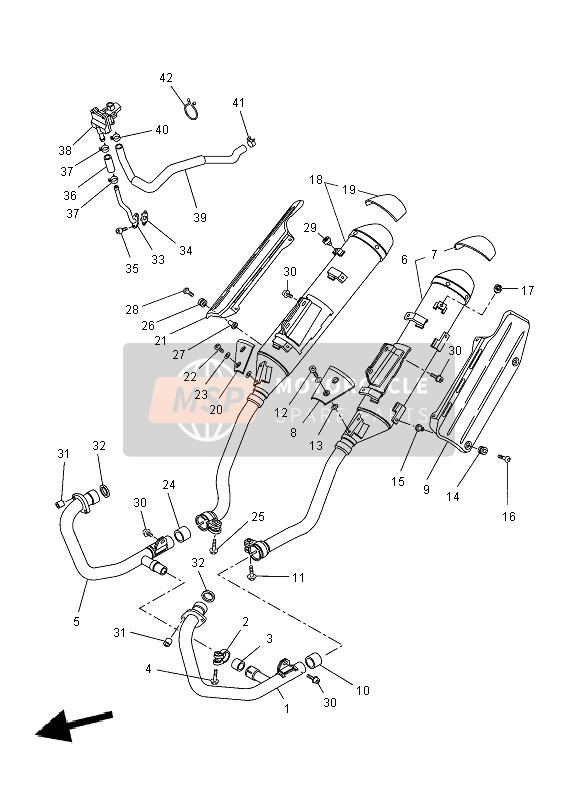 Yamaha XT660R 2004 Exhaust for a 2004 Yamaha XT660R