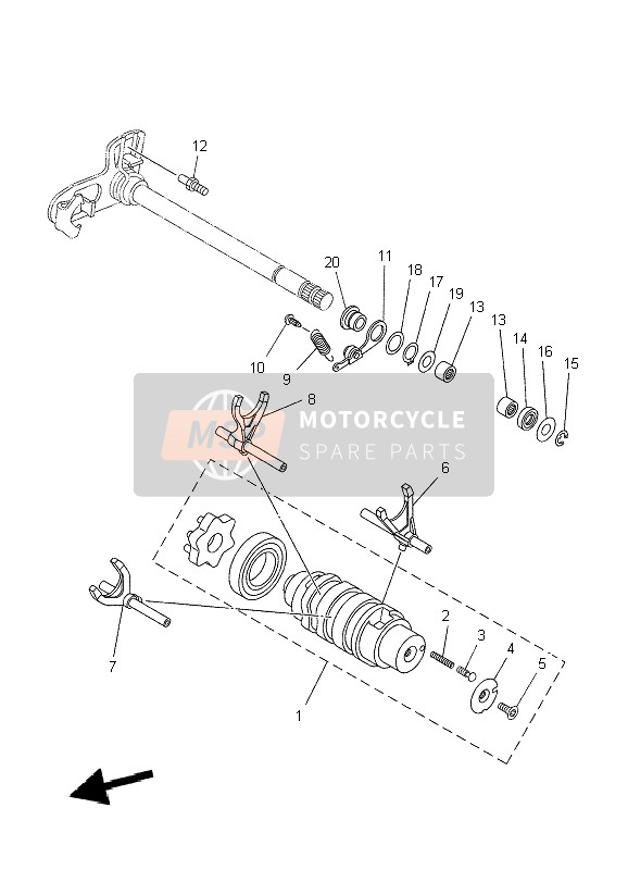 Yamaha XT660R 2004 Shift Cam & Fork for a 2004 Yamaha XT660R