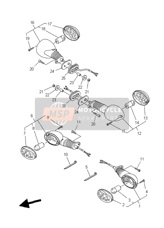 Yamaha XT660R 2004 Luz intermitente para un 2004 Yamaha XT660R