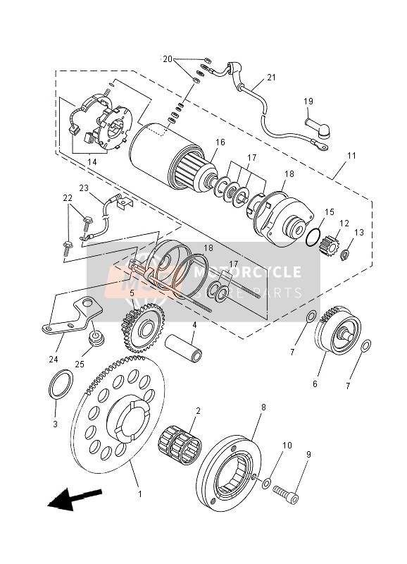 Yamaha XT660X 2004 Starter Clutch for a 2004 Yamaha XT660X