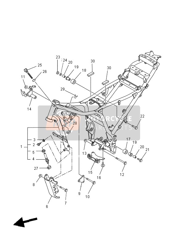 Yamaha XT660X 2004 Cuadro para un 2004 Yamaha XT660X