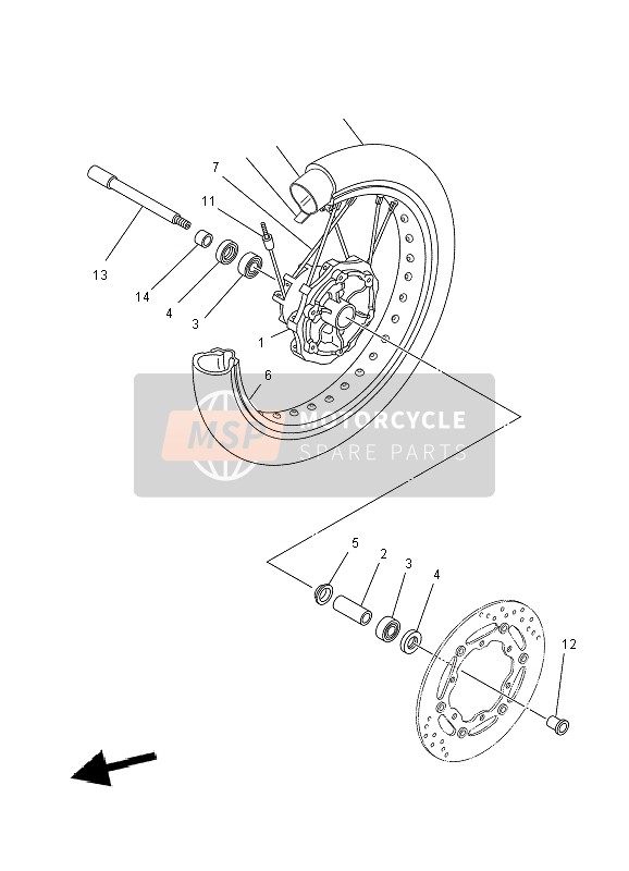 Yamaha XT660X 2004 Front Wheel for a 2004 Yamaha XT660X