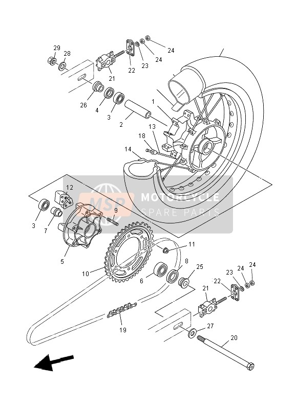 Yamaha XT660X 2004 Rueda trasera para un 2004 Yamaha XT660X