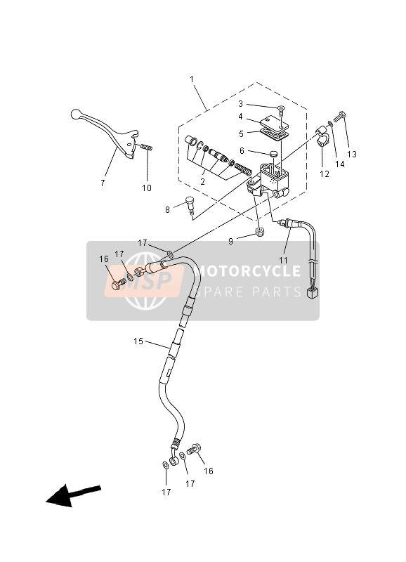 Yamaha XT660X 2004 Pompa freno anteriore per un 2004 Yamaha XT660X