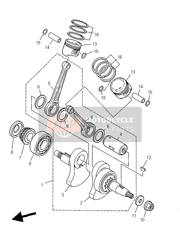 Yamaha XVS125 DRAGSTAR 2004 Crankshaft & Piston for a 2004 Yamaha XVS125 DRAGSTAR