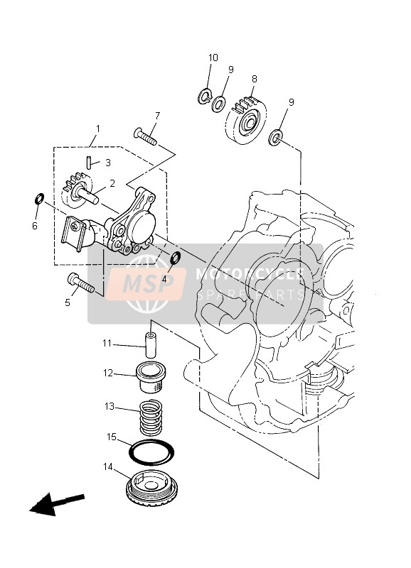 Yamaha XVS250 2004 Bomba de aceite para un 2004 Yamaha XVS250