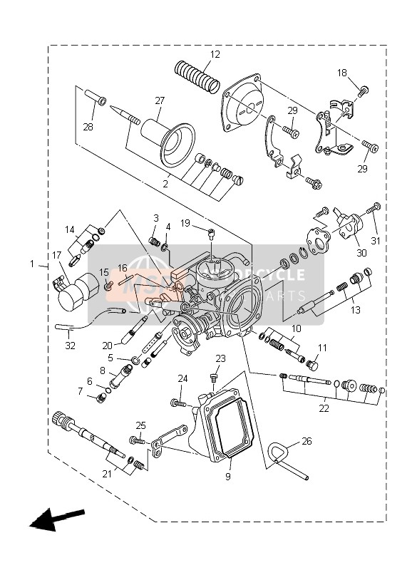 Yamaha XVS250 2004 Carburador para un 2004 Yamaha XVS250