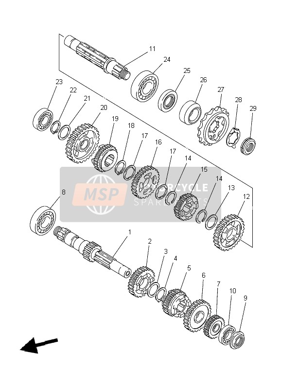 Yamaha XVS250 2004 Transmission for a 2004 Yamaha XVS250