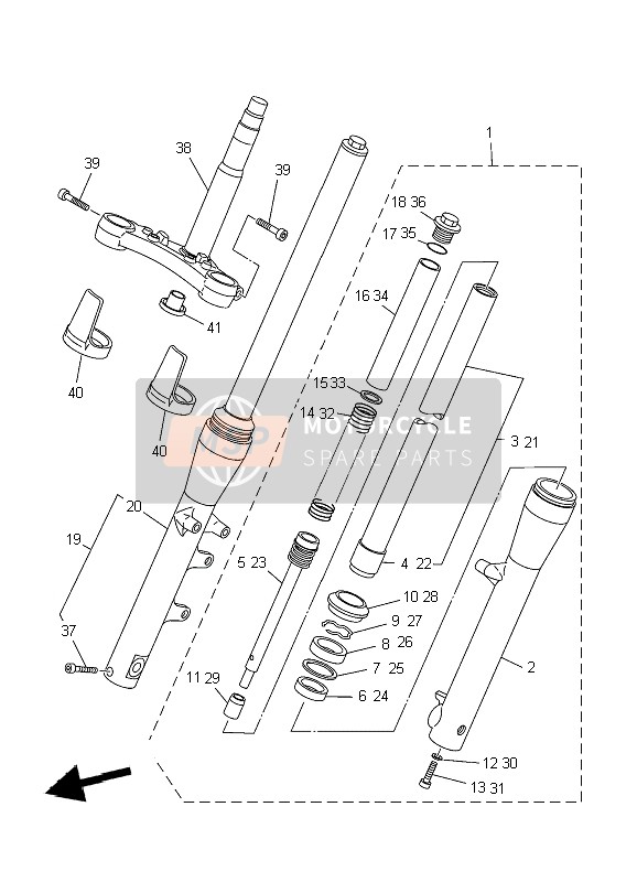 Yamaha XVS250 2004 Front Fork for a 2004 Yamaha XVS250