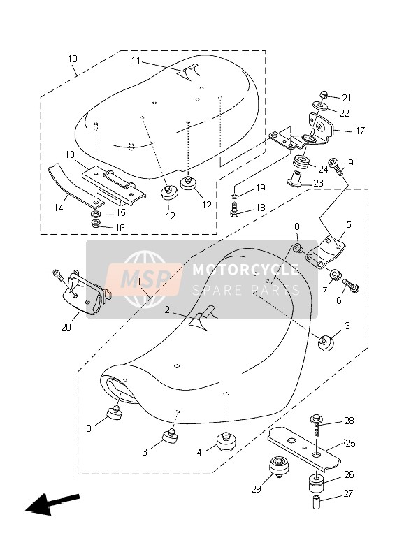 Yamaha XVS250 2004 Posto A Sedere per un 2004 Yamaha XVS250