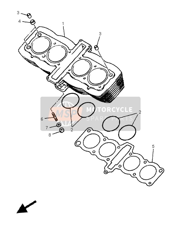 Yamaha XJ600S DIVERSION 1996 Cylinder for a 1996 Yamaha XJ600S DIVERSION