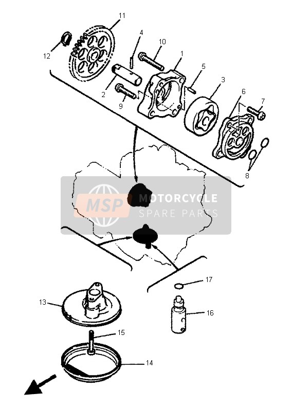 Yamaha XJ600S DIVERSION 1996 Oil Pump for a 1996 Yamaha XJ600S DIVERSION