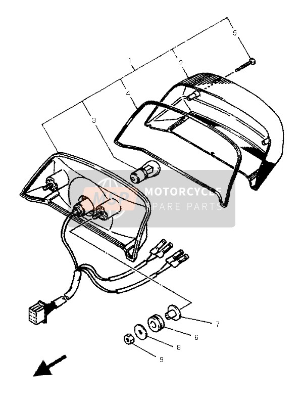 Yamaha XJ600S DIVERSION 1996 Achterlicht voor een 1996 Yamaha XJ600S DIVERSION