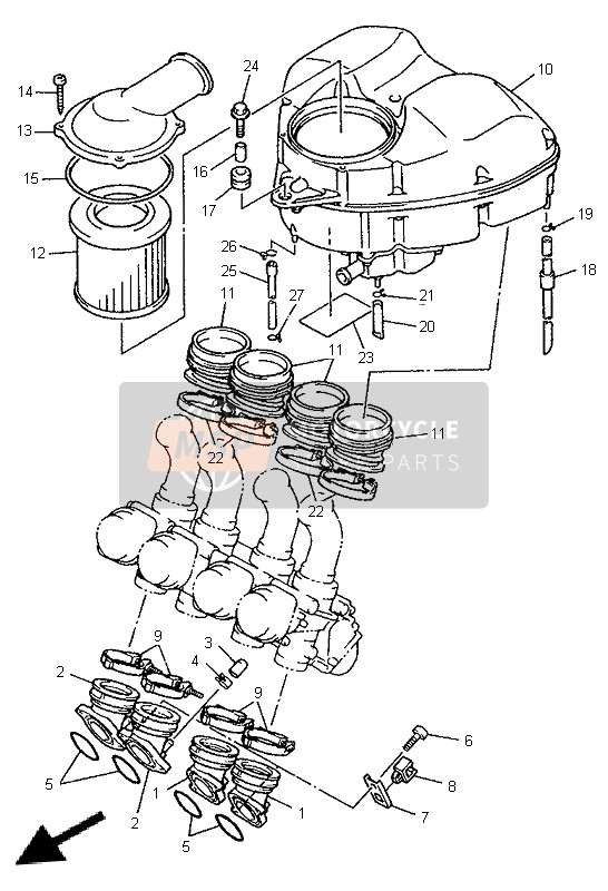 Yamaha XJ900S DIVERSION 1996 Intake for a 1996 Yamaha XJ900S DIVERSION