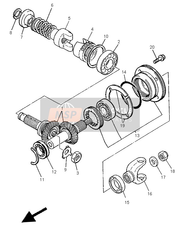 Yamaha XJ900S DIVERSION 1996 Middle Drive Gear for a 1996 Yamaha XJ900S DIVERSION