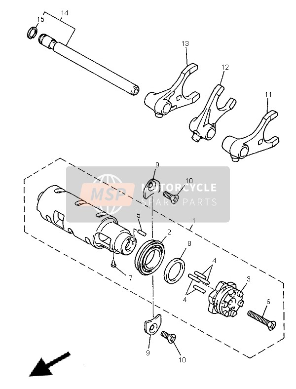 Yamaha XJ900S DIVERSION 1996 Shift Cam & Fork for a 1996 Yamaha XJ900S DIVERSION