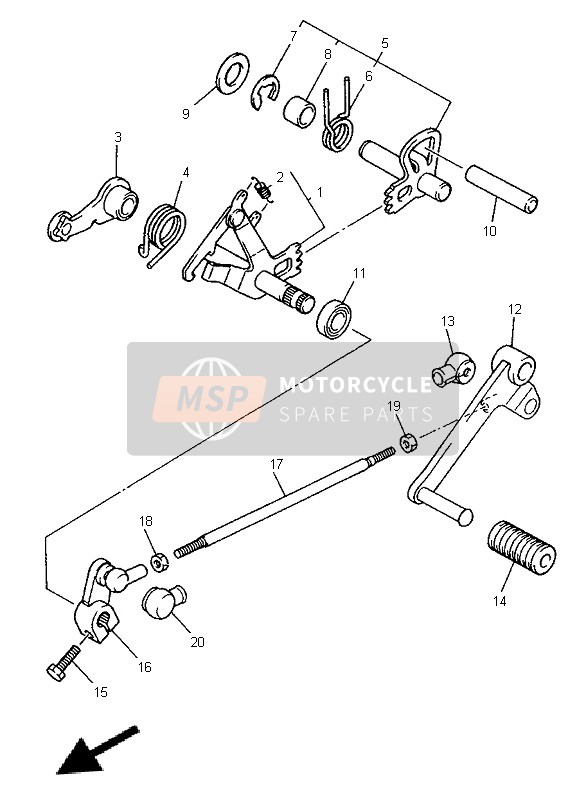 Yamaha XJ900S DIVERSION 1996 Shift Shaft for a 1996 Yamaha XJ900S DIVERSION